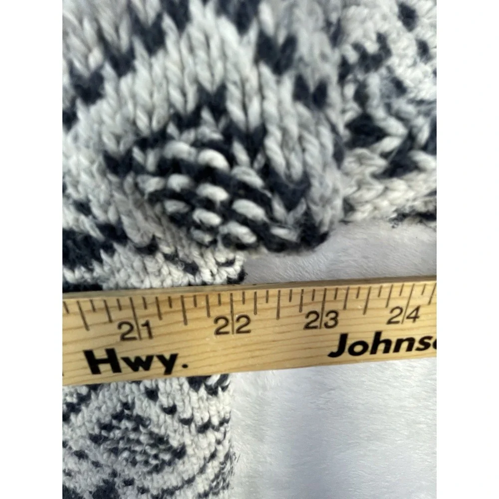 Vintage Robert Stock Sweater Mens L Grandpa White Blue Accents Pullover Made USA